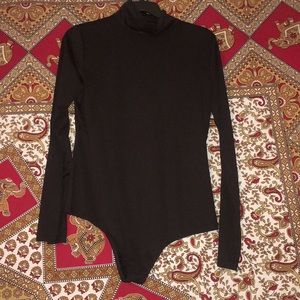 Black Long Sleeve Body Suit w/ Back Opening.